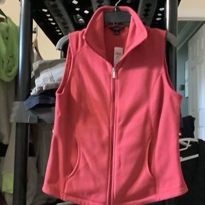 Lands' End Women's Bright Pink Fleece Vest, Small